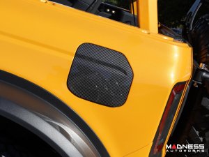 Ford Bronco Fuel Door Cover - Mountain Range Design - Matte Carbon Fiber Finish